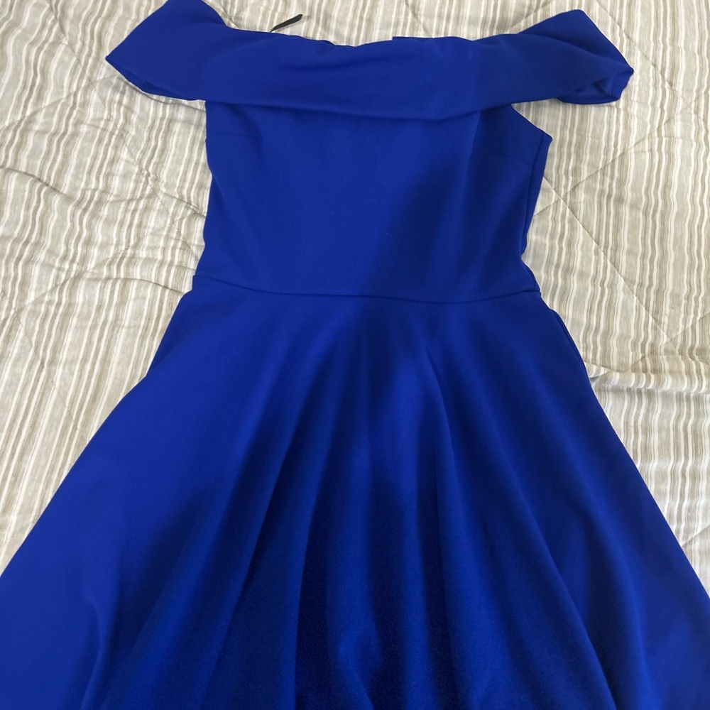 B Darlin Royal Blue One-Shoulder Dress